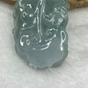 Grand Master Certified Type A Icy Sky Blue Jade Jadeite Pixiu Pendant - 34.29g 39.0 by 24.0 by 12.7 mm - Huangs Jadeite and Jewelry Pte Ltd