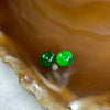 Type A Spicy Green Jade Jadeite for earrings setting 0.41g 7.6 by 7.6 by 2.1mm - Huangs Jadeite and Jewelry Pte Ltd