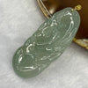 Type A Semi Icy Green Jadeite Gui Ren Pendant with 18k Gold Clasp - 15.80g 52.9 by 22.5 by 6.0mm - Huangs Jadeite and Jewelry Pte Ltd