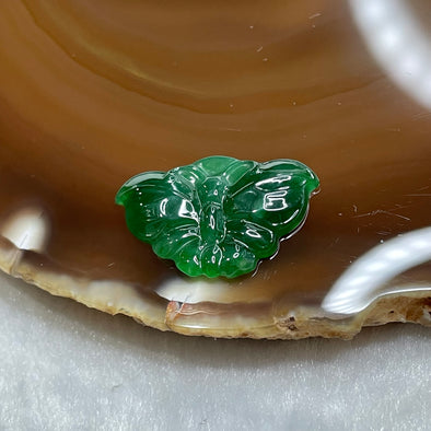 Type A Spicy Green Jade Jadeite Butterfly 1.5g 15.3 by 23.3 by 2.8mm - Huangs Jadeite and Jewelry Pte Ltd
