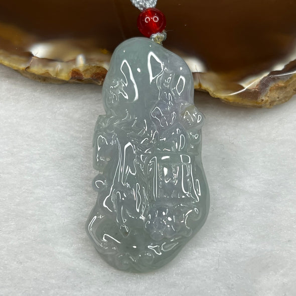 Type A Sky Blue and Lavender Jade Jadeite Horse Pendant - 14.80g 48.2 by 24.1 by 5.4 mm - Huangs Jadeite and Jewelry Pte Ltd