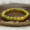 Type A Yellow with Green Patches Jade Jadeite Bracelet 18.54g 7.7mm/bead 24 beads - Huangs Jadeite and Jewelry Pte Ltd