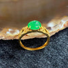 Type A Burmese Imperial Green Jade Jadeite Ring 18k yellow gold - 2.31g 7.8 by 6.1 by 3.3mm Inner diameter 17.2mm US6.75 HK14.5 - Huangs Jadeite and Jewelry Pte Ltd