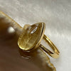 Natural Golden Rutilated Quartz 925 Silver Ring Size Adjustable 1.97g 13.6 by 8.1 by 5.1mm - Huangs Jadeite and Jewelry Pte Ltd