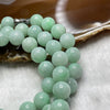 Type A Faint Apple Green Jade Jadeite Necklace 90.04g 9.6mm/bead 61 beads - Huangs Jadeite and Jewelry Pte Ltd