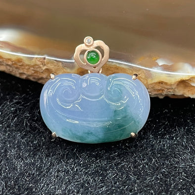 Type A Burmese Lavender Jade Jadeite Ruyi 18k gold pendant - 4.17g 20.8 by 13.2 by 6.4mm - Huangs Jadeite and Jewelry Pte Ltd