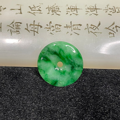 Type A Spicy Green Jade Jadeite Ping An Kou 2.13g 18.8 by 18.8 by 2.8mm - Huangs Jadeite and Jewelry Pte Ltd