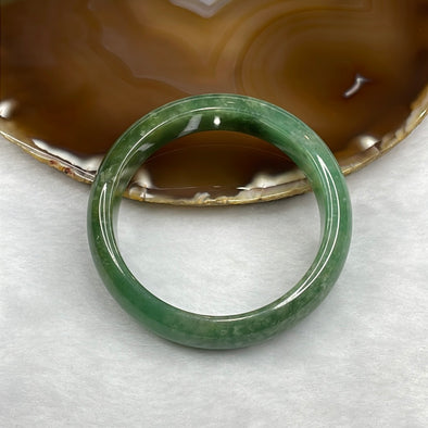 Type A Intense Green Jadeite Bangle 59.40g inner diameter 55.6mm 14.3 by 8.6mm - Huangs Jadeite and Jewelry Pte Ltd