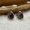 Type A Ruby Zoisite 925 Sliver Pair of Earrings 0.92g 8.9 by 9.2 by 3.4mm - Huangs Jadeite and Jewelry Pte Ltd