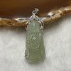 Type A Icy Green Jade Jadeite God of Fortune 925 Sliver 5.26g 38.9 by 9.1 by 7.3mm - Huangs Jadeite and Jewelry Pte Ltd