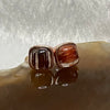 Natural Copper Rutilated Quartz 铜发晶 925 Silver Earrings 1.02g 7.1 by 7.1 by 3.7mm - Huangs Jadeite and Jewelry Pte Ltd