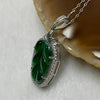 Type A Green Omphacite Jade Jadeite Leaf - 2.53g 30.9 by 14.9 by 4.6mm - Huangs Jadeite and Jewelry Pte Ltd