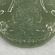 Type A Icy Green Jade Jadeite Guan Yin Pendant with 18K Gold Clasp - 26.40g 51.6 by 50.7 by 6.2mm - Huangs Jadeite and Jewelry Pte Ltd