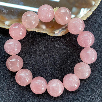 Natural Rose Quartz 玫瑰石英 for romance luck - 55.04g 13.9mm/bead - Huangs Jadeite and Jewelry Pte Ltd