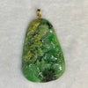 18k Yellow Gold High Quality Translucent Type A Light Green with Green, Dark Blueish Green and Russet Patches Jade Jadeite Shan Shui Pendant with NGI Cert for Benefactor Luck 231.82 cts 63.65 by 43.42 by 10.22mm - Huangs Jadeite and Jewelry Pte Ltd