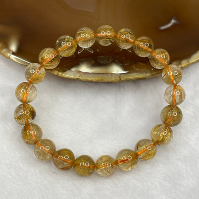 Natural Golden Rutilated Quartz Bracelet 20.07g 9.0mm/bead 21 beads - Huangs Jadeite and Jewelry Pte Ltd