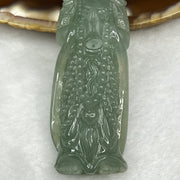 RARE 3D Carving Type A Semi Icy Green Jade Jadeite Standing Guan Yin Pendant - 35.9g 73.9 by 23.7 by 11.7mm - Huangs Jadeite and Jewelry Pte Ltd