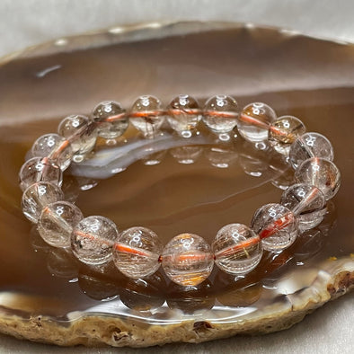 Natural Copper Rutilated Quartz 銅髮晶 29.04g 10.6mm/bead 19 beads - Huangs Jadeite and Jewelry Pte Ltd