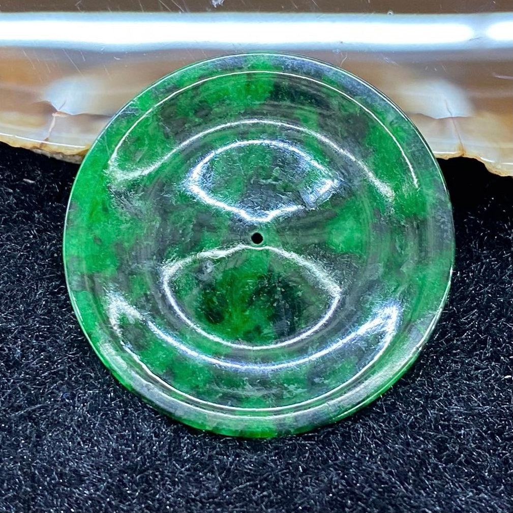 Type A Burmese Spicy Green Jade Jadeite Ping An Kou - 5.36g 33.2 by 1.2mm - Huangs Jadeite and Jewelry Pte Ltd