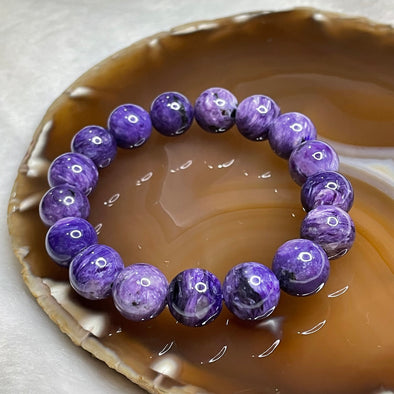 Natural Charoite Crystal Bracelet 41.0g 12.5mm/bead 17 beads - Huangs Jadeite and Jewelry Pte Ltd