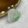 Type A Spicy Green Piao Hua Jade Jadeite Milo Buddha with 18K Gold Clasp -  3.52g 21.5 by 25.8 by 4.5mm - Huangs Jadeite and Jewelry Pte Ltd