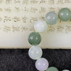 Type A Icy Light & Dark Green Jade Jadeite Bracelet - 50.76g 12.6mm/bead 14 beads - Huangs Jadeite and Jewelry Pte Ltd