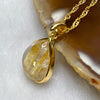 Natural Golden Rutilated Quartz 钛金 925 Silver Pendant & Chain 2.96g 22.3 by 12.9 by 5.3mm - Huangs Jadeite and Jewelry Pte Ltd