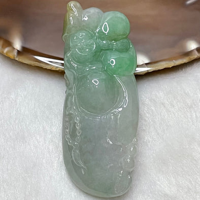 Type A Green & Yellow Milo Buddha & Ruyi Jade Jadeite Pendant - 41.53g 70.2 by 28.5 by 12.1mm - Huangs Jadeite and Jewelry Pte Ltd