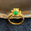 Type A Burmese Jade Jadeite Fortune Cat 18k yellow gold - 4.61g Fortune cat 11.9 by 11.2 by 6.8mm inner diameter 16.9mm US6.5 HK14.5 - Huangs Jadeite and Jewelry Pte Ltd