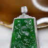 RARE Type A Full Yang Green Dragon Jade Jadeite 18k white gold & diamonds with NGI Cert 22.38g 50.2 by 30.7 by 9.0mm - Huangs Jadeite and Jewelry Pte Ltd
