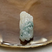 Type A Faint Green & Yellow Piao Hua with Brownish Yellow Spots Jade Jadeite Pixiu & Ruyi Charm - 14.16g 34.6 by 15.8 by 13.8mm - Huangs Jadeite and Jewelry Pte Ltd