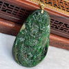 18K Yellow Gold Rare Type A Blueish Green with Dark Blueish Green Patches Jade Jadeite Authority Dragon Pendant with NGI Cert 159.56 cts 70.29 by 42.62 by 6.08mm - Huangs Jadeite and Jewelry Pte Ltd