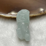 Type A Faint Green Jade Jadeite Pixiu Charm - 13.47g 35.7 by 14.2 by 14.4mm - Huangs Jadeite and Jewelry Pte Ltd