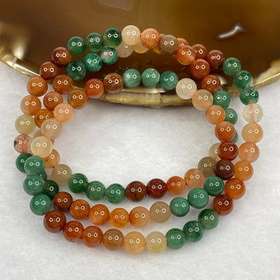 Natural Agate Crystal Beads Necklace - 30.05g 6.5mm/bead 90 beads - Huangs Jadeite and Jewelry Pte Ltd