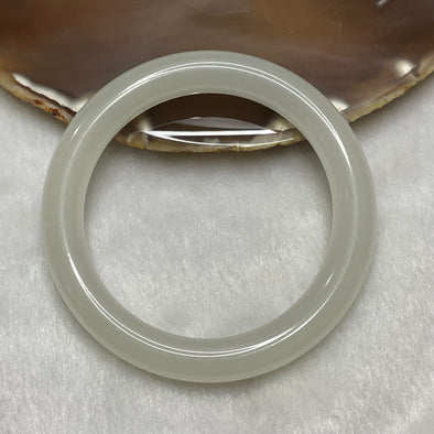 High Quality Natural Mutton Fat Nephrite Jade Bangle - 50.31g Inner Diameter 58.6mm Thickness 9.9 by 10.1mm - Huangs Jadeite and Jewelry Pte Ltd