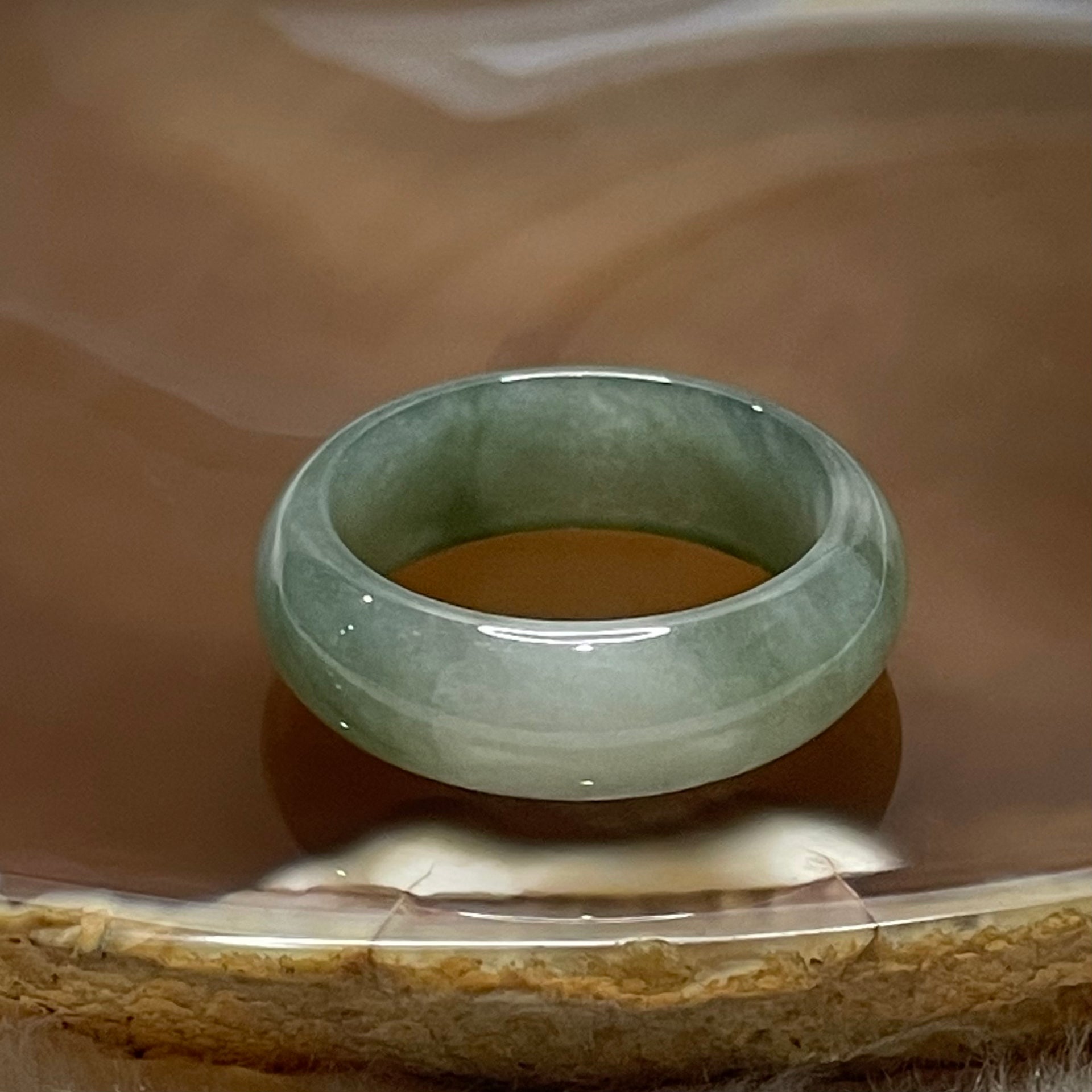 Type A Light Green Jade Jadeite Ring - 4.09g US 9.25 HK 20.5 Inner Diameter 19.3mm Thickness 7.2 by 3.3mm - Huangs Jadeite and Jewelry Pte Ltd