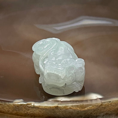 Type A Faint Green Jade Jadeite Pixiu Charm - 19.38g 35.7 by 20.4 by 14.9mm - Huangs Jadeite and Jewelry Pte Ltd