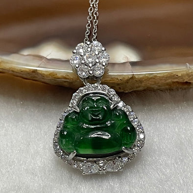 Type A Green Omphacite Jade Jadeite Milo Buddha - 2.99g 24.2 by 16.8 by 5.4mm - Huangs Jadeite and Jewelry Pte Ltd