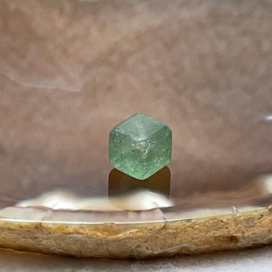 Natural Green Quartz Cube Charm - 0.9g 7.2 by 7.2 by 7.2mm - Huangs Jadeite and Jewelry Pte Ltd