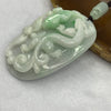 Type A Lavender and Green Pixiu, Bat and Hulu Jade Jadeite Pendant 51.26g 58.1 by 35.6 by 14.5mm - Huangs Jadeite and Jewelry Pte Ltd