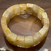 Natural Golden Rutilated Quartz Bracelet 手牌 - 73.11g 18.6 by 13.7 by 8.3mm/piece 18 pieces - Huangs Jadeite and Jewelry Pte Ltd