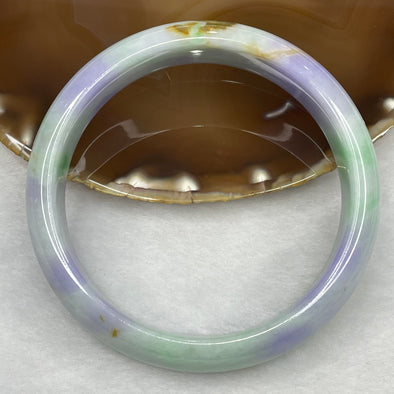 Type A Intense Lavender, Green and Yellow Jadeite Bangle 112.70g inner diameter 73.9mm 9.0 by 18.0mm - Huangs Jadeite and Jewelry Pte Ltd