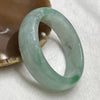 Type A Faint Green with Green & Grey Patches Jade Jadeite Bangle - 44.07g Inner Diameter 44.8mm Thickness 14.8 by 6.9mm - Huangs Jadeite and Jewelry Pte Ltd