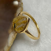 Natural Golden Rutilated Quartz 925 Silver Ring Size Adjustable 2.12g 11.3 by 9.0 by 4.4mm - Huangs Jadeite and Jewelry Pte Ltd