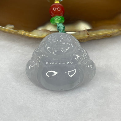 Type A Icy Lavender Milo Buddha Jade Jadeite Pendant - 10.10g 24.5 by 28.5 by 7.3mm - Huangs Jadeite and Jewelry Pte Ltd