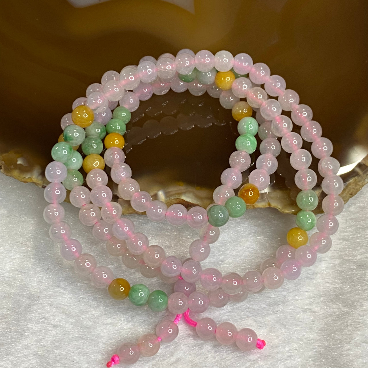 Type A mixed color Jadeite beads necklace 30.24g - Huangs Jadeite and Jewelry Pte Ltd