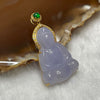 Type A Semi Icy Lavender Buddha 18k Yellow Gold 5.53g 35.3 by 20.6 by 5.5mm - Huangs Jadeite and Jewelry Pte Ltd
