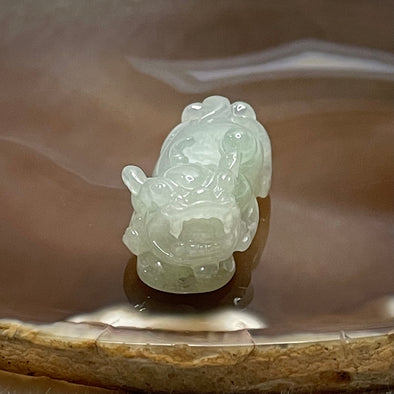 Type A Light Green Jade Jadeite Pixiu Charm - 11.34g 32.3 by 15.7 by 14.1mm - Huangs Jadeite and Jewelry Pte Ltd