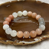 Natural Mixed Moonstone & Sunstone Crystal Bracelet 彩月光 27.29g 10.4mm/bead 19 beads - Huangs Jadeite and Jewelry Pte Ltd