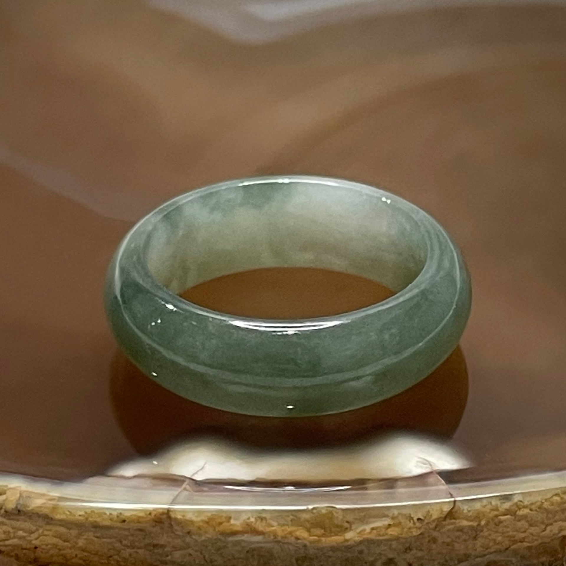 Type A Light Green Jade Jadeite Ring - 4.09g US 9.25 HK 20.5 Inner Diameter 19.3mm Thickness 7.2 by 3.3mm - Huangs Jadeite and Jewelry Pte Ltd